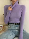 Kukombo High Neck Jumper Knit Top
