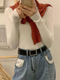Kukombo High Neck Jumper Knit Top