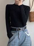 Kukombo High Neck Jumper Knit Top