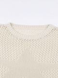 Kukombo Hollow Out Star Crochet Knit Top