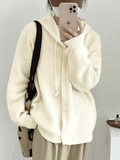Kukombo Hooded Button Front Knit Cardigan