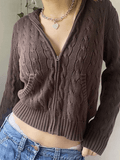 Kukombo Hooded Cable Knit Cardigan