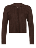 Kukombo Hooded Cable Knit Cardigan
