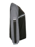 Kukombo Striped Crew Hoodie with Patchwork