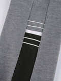 Kukombo Striped Crew Hoodie with Patchwork