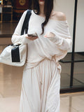 Kukombo Apricot Two-piece Suit Women's Spring And Summer 2024 New Long-sleeved Shoulder T-shirt Top High Waist Half-length Skirt