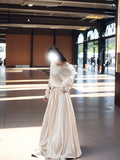 Kukombo Apricot Two-piece Suit Women's Spring And Summer 2024 New Long-sleeved Shoulder T-shirt Top High Waist Half-length Skirt