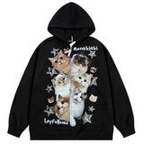 Kukombo Kitten Print Oversized Hoodie