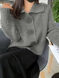 Kukombo Knit Big Button Cardigan