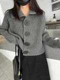 Kukombo Knit Big Button Cardigan