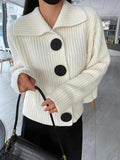 Kukombo Knit Big Button Cardigan