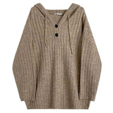 Kukombo Mocha Knit Button Up Hoodie