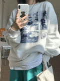 Kukombo Landscape Print Crew Sweatshirt