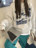 Kukombo Landscape Print Crew Sweatshirt