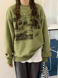 Kukombo Landscape Print Crew Sweatshirt