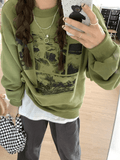 Kukombo Landscape Print Crew Sweatshirt