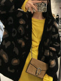 Kukombo Leopard Print Loose Cardigan