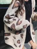Kukombo Leopard Print Loose Cardigan