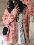 Kukombo Leopard Print Loose Cardigan