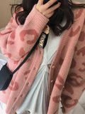 Kukombo Leopard Print Loose Cardigan