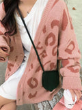 Kukombo Leopard Print Loose Cardigan