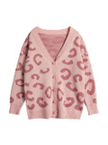 Kukombo Leopard Print Loose Cardigan