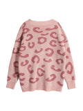 Kukombo Leopard Print Loose Cardigan