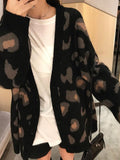 Kukombo Leopard Print Loose Cardigan