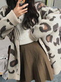 Kukombo Leopard Print Loose Cardigan