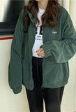 Kukombo Letter Print Zip-up Jacket
