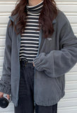 Kukombo Letter Print Zip-up Jacket