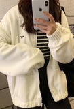 Kukombo Letter Print Zip-up Jacket