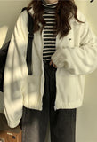Kukombo Letter Print Zip-up Jacket