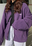 Kukombo Letter Print Zip-up Jacket