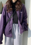 Kukombo Letter Print Zip-up Jacket