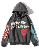 Kukombo Letters Printed Long Sleeve Hoodie