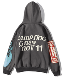 Kukombo Letters Printed Long Sleeve Hoodie