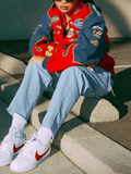 Kukombo Logo Print Moto Varsity Jacket