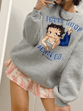 Kukombo Long Sleeve Cartoon Graphic Sweatshirt