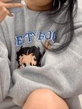 Kukombo Long Sleeve Cartoon Graphic Sweatshirt