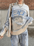 Kukombo Long Sleeve Jacquard Crew Neck Sweater