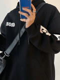 Kukombo Men's Alphabet Graphic Pullover Hoodie