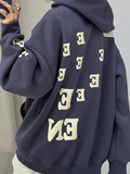 Kukombo Men's Alphabet Graphic Pullover Hoodie