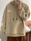 Kukombo Men's Alphabet Graphic Pullover Hoodie