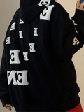 Kukombo Men's Alphabet Graphic Pullover Hoodie
