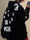 Kukombo Men's Alphabet Graphic Pullover Hoodie