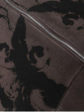 Kukombo Men's Cherub Print Zipper Hoodie