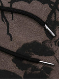 Kukombo Men's Cherub Print Zipper Hoodie