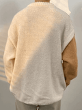 Kukombo Men's Color Block Cable Knit Sweater