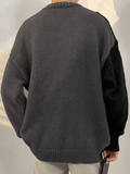 Kukombo Men's Color Block Cable Knit Sweater